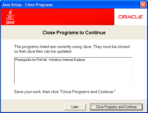 Click Close Programs